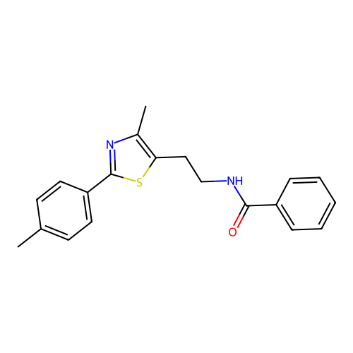 N-{2-[4-methyl-2-(4-methylphenyl)-1,3-thiazol-5-yl]ethyl}benzamide structure