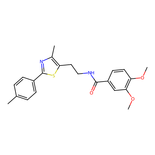 3,4-dimethoxy-N-{2-[4-methyl-2-(4-methylphenyl)-1,3-thiazol-5-yl]ethyl}benzamide structure