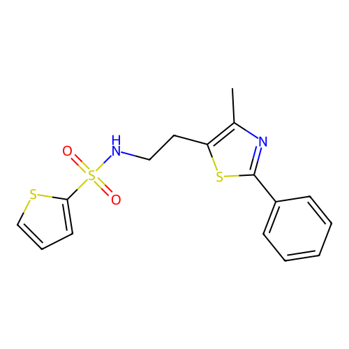 N-[2-(4-methyl-2-phenyl-1,3-thiazol-5-yl)ethyl]thiophene-2-sulfonamide structure