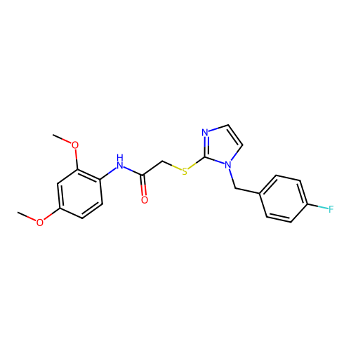 N-(2,4-dimethoxyphenyl)-2-((1-(4-fluorobenzyl)-1H-imidazol-2-yl)thio)acetamide structure