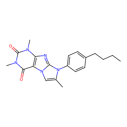 6-(4-Butylphenyl)-2,4,7-trimethylpurino[7,8-a]imidazole-1,3-dione structure