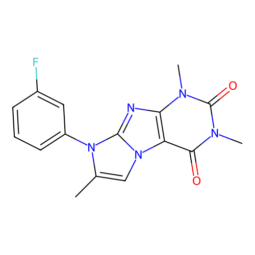 6-(3-Fluorophenyl)-2,4,7-trimethylpurino[7,8-a]imidazole-1,3-dione structure