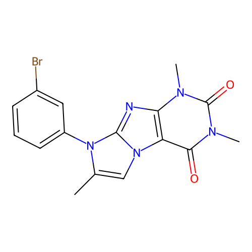6-(3-Bromophenyl)-2,4,7-trimethylpurino[7,8-a]imidazole-1,3-dione structure
