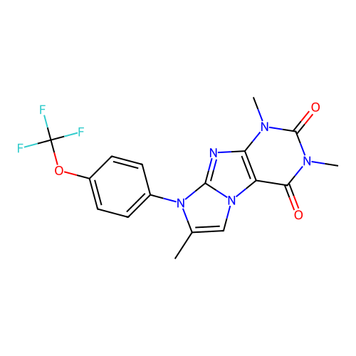 2,4,7-Trimethyl-6-[4-(trifluoromethoxy)phenyl]purino[7,8-a]imidazole-1,3-dione structure