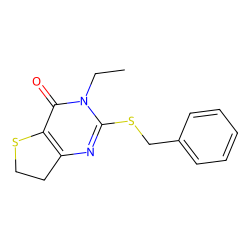 2-Benzylsulfanyl-3-ethyl-6,7-dihydrothieno[3,2-d]pyrimidin-4-one structure