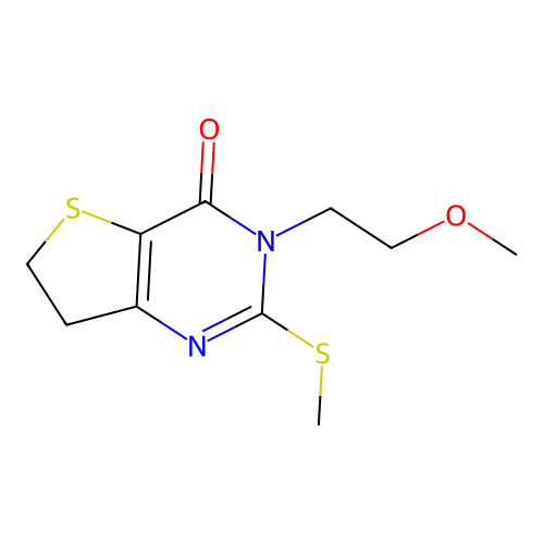 3-(2-methoxyethyl)-2-(methylthio)-6,7-dihydrothieno[3,2-d]pyrimidin-4(3H)-one structure