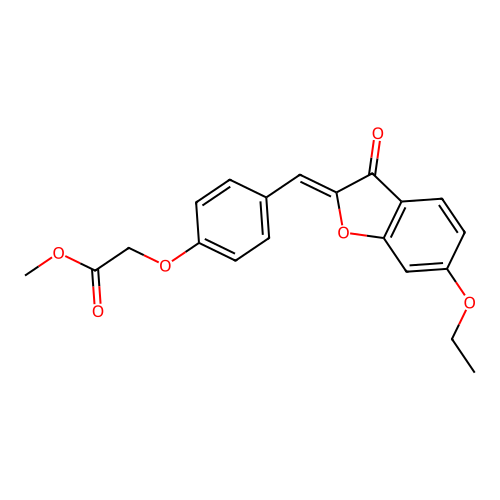 (Z)-methyl 2-(4-((6-ethoxy-3-oxobenzofuran-2(3H)-ylidene)methyl)phenoxy)acetate structure