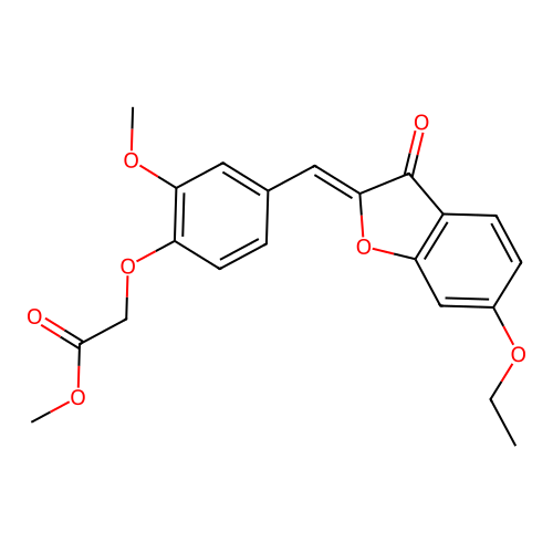 (Z)-methyl 2-(4-((6-ethoxy-3-oxobenzofuran-2(3H)-ylidene)methyl)-2-methoxyphenoxy)acetate structure