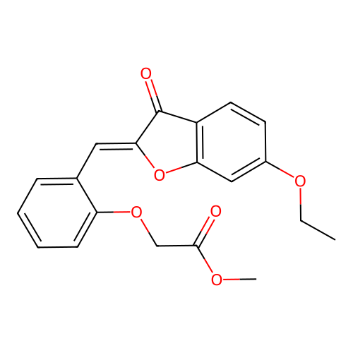 (Z)-methyl 2-(2-((6-ethoxy-3-oxobenzofuran-2(3H)-ylidene)methyl)phenoxy)acetate structure