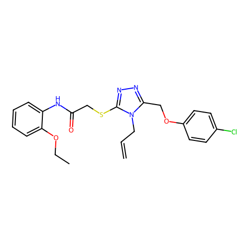 2-((4-allyl-5-((4-chlorophenoxy)methyl)-4H-1,2,4-triazol-3-yl)thio)-N-(2-ethoxyphenyl)acetamide structure