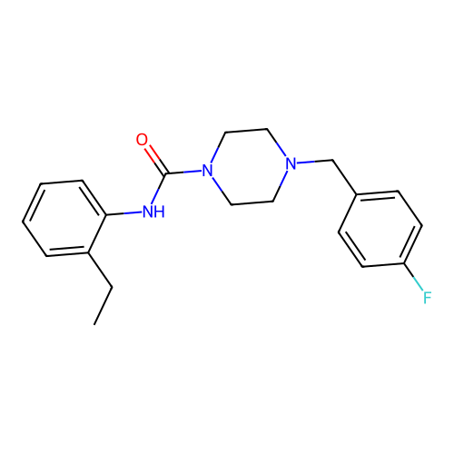 N-(2-ethylphenyl)-4-[(4-fluorophenyl)methyl]piperazine-1-carboxamide structure