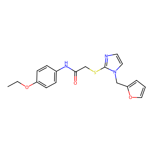 N-(4-ethoxyphenyl)-2-[1-(furan-2-ylmethyl)imidazol-2-yl]sulfanylacetamide structure