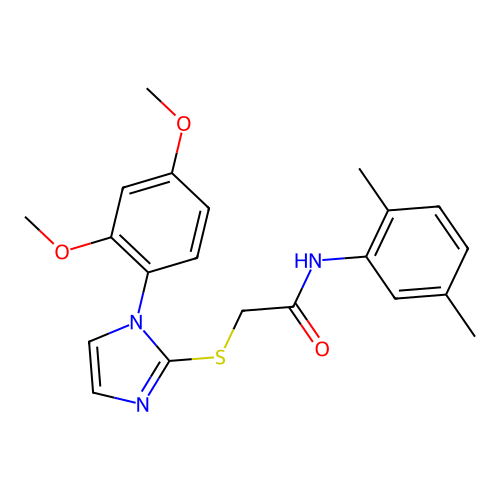 2-[1-(2,4-dimethoxyphenyl)imidazol-2-yl]sulfanyl-N-(2,5-dimethylphenyl)acetamide structure