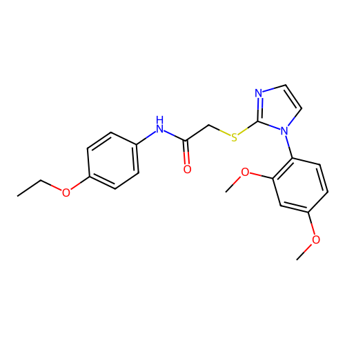 2-[1-(2,4-dimethoxyphenyl)imidazol-2-yl]sulfanyl-N-(4-ethoxyphenyl)acetamide structure