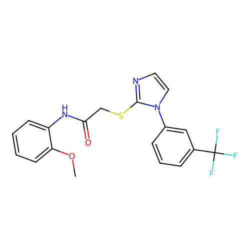 N-(2-methoxyphenyl)-2-({1-[3-(trifluoromethyl)phenyl]-1H-imidazol-2-yl}sulfanyl)acetamide structure