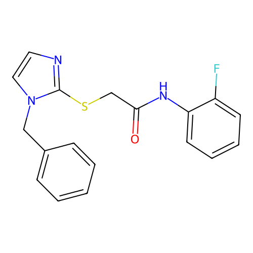 2-((1-benzyl-1H-imidazol-2-yl)thio)-N-(2-fluorophenyl)acetamide structure