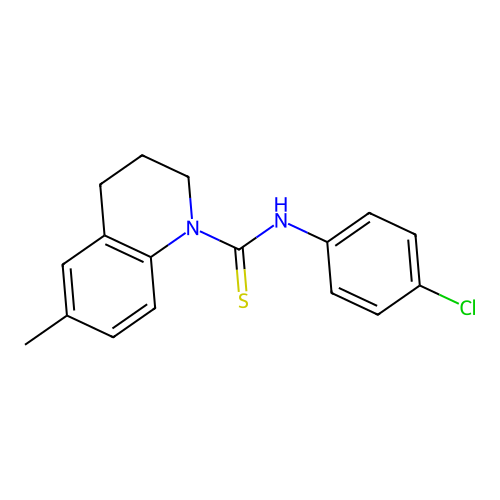 N-(4-chlorophenyl)-6-methyl-3,4-dihydro-2H-quinoline-1-carbothioamide structure