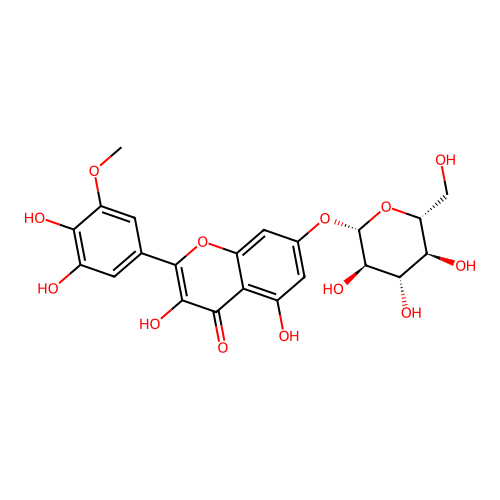 Laricitrin 7-monoglucoside structure