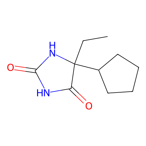 5-Cyclopentyl-5-ethyl-imidazolidine-2,4-dione structure