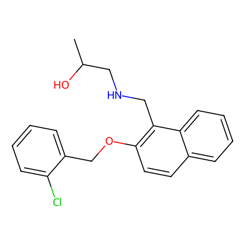 1-[({2-[(2-Chlorobenzyl)oxy]naphthalen-1-yl}methyl)amino]propan-2-ol structure