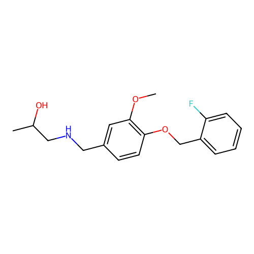 1-({4-[(2-Fluorobenzyl)oxy]-3-methoxybenzyl}amino)propan-2-ol structure
