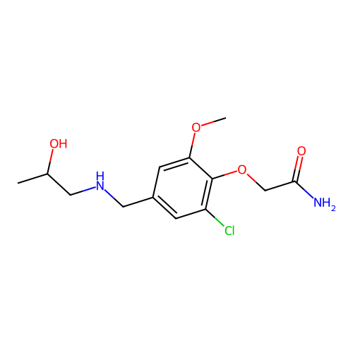 2-[2-Chloro-4-[(2-hydroxypropylamino)methyl]-6-methoxyphenoxy]acetamide structure