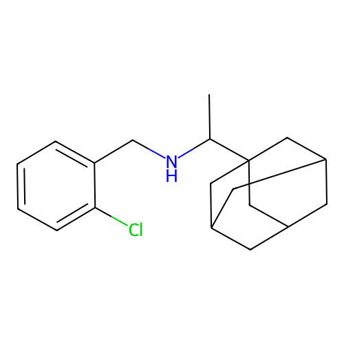 1-(1-adamantyl)-N-[(2-chlorophenyl)methyl]ethanamine structure