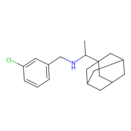 1-(1-adamantyl)-N-[(3-chlorophenyl)methyl]ethanamine structure