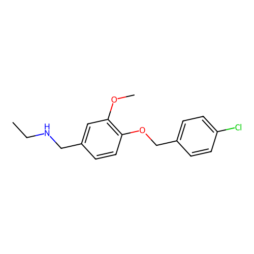 N-{4-[(4-chlorobenzyl)oxy]-3-methoxybenzyl}-N-ethylamine structure