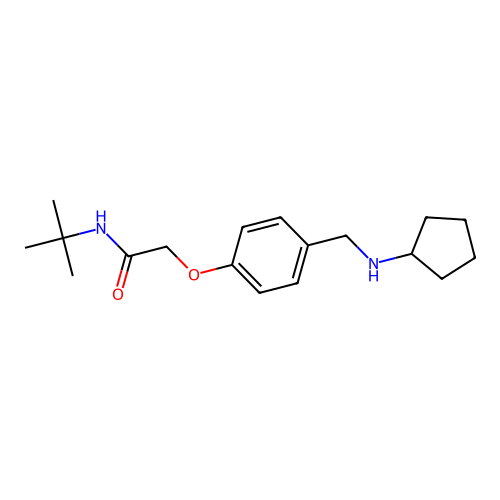 N-tert-butyl-2-{4-[(cyclopentylamino)methyl]phenoxy}acetamide structure