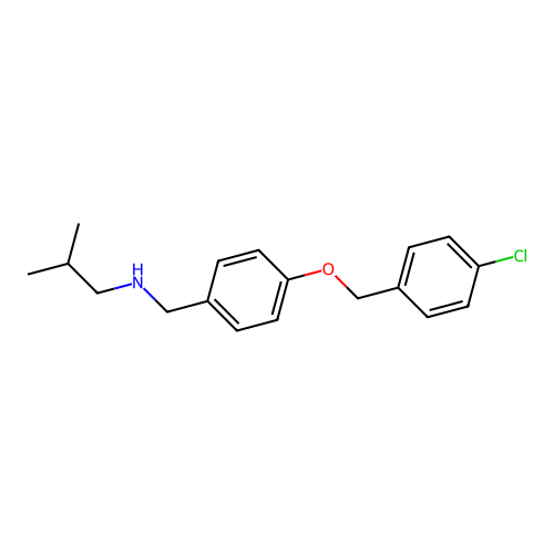 N-{4-[(4-chlorobenzyl)oxy]benzyl}-2-methylpropan-1-amine structure