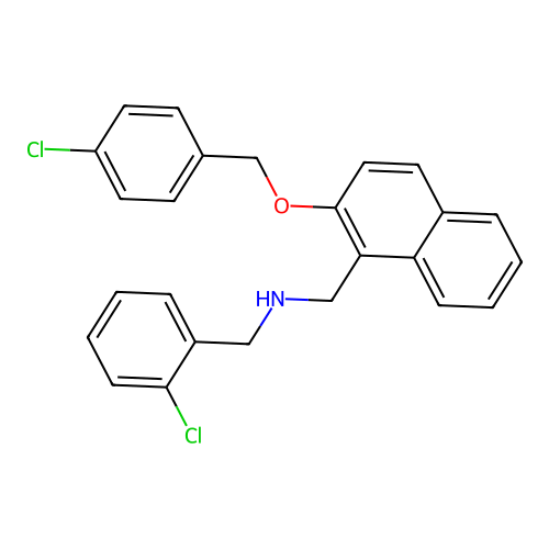 2-[(4-Chlorophenyl)methoxy]-N-[(2-chlorophenyl)methyl]-1-naphthalenemethanamine structure