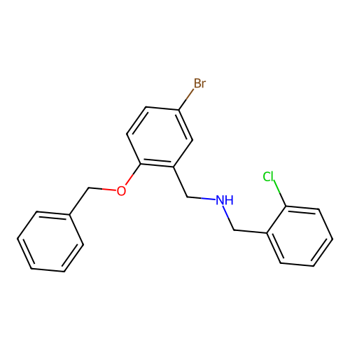 5-Bromo-N-[(2-chlorophenyl)methyl]-2-(phenylmethoxy)benzenemethanamine structure