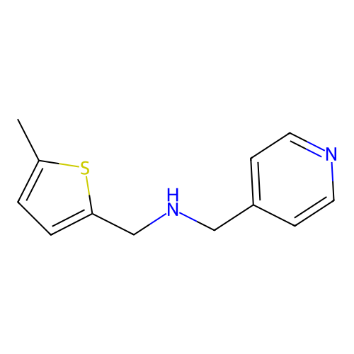 1-(5-methylthiophen-2-yl)-N-(pyridin-4-ylmethyl)methanamine structure