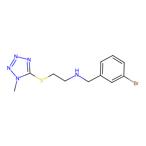N-(3-bromobenzyl)-2-[(1-methyl-1H-tetrazol-5-yl)sulfanyl]ethanamine structure