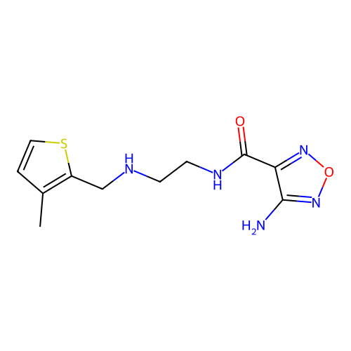 4-amino-N-[2-[(3-methylthiophen-2-yl)methylamino]ethyl]-1,2,5-oxadiazole-3-carboxamide structure