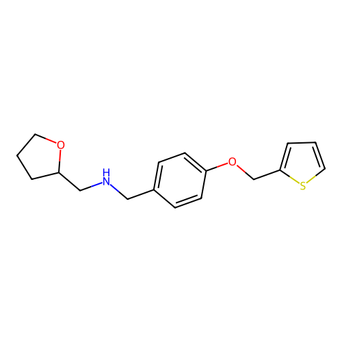 1-(oxolan-2-yl)-N-[[4-(thiophen-2-ylmethoxy)phenyl]methyl]methanamine structure