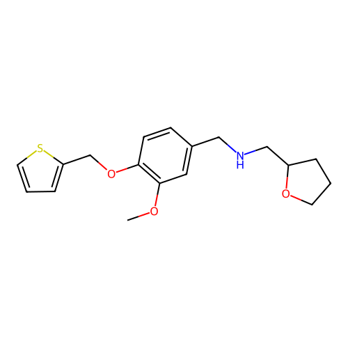 N-[[3-methoxy-4-(thiophen-2-ylmethoxy)phenyl]methyl]-1-(oxolan-2-yl)methanamine structure
