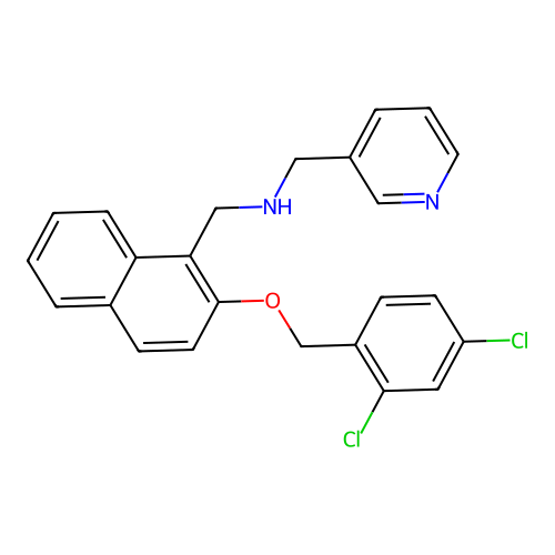 1-{2-[(2,4-dichlorobenzyl)oxy]naphthalen-1-yl}-N-(pyridin-3-ylmethyl)methanamine structure