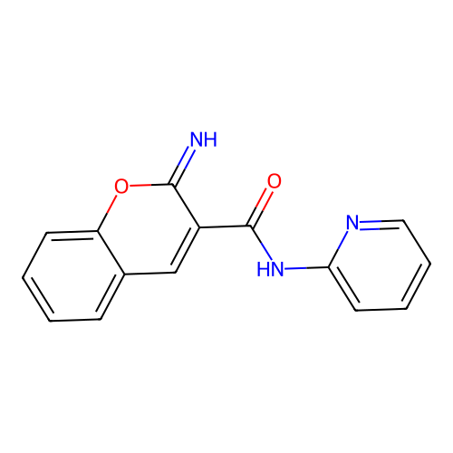 2-imino-N-(pyridin-2-yl)-2H-chromene-3-carboxamide structure