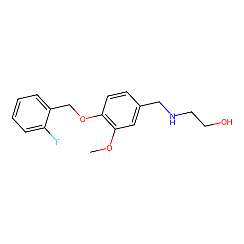 2-({4-[(2-Fluorobenzyl)oxy]-3-methoxybenzyl}amino)ethanol structure