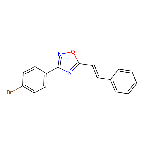 3-(4-bromophenyl)-5-[(E)-2-phenylethenyl]-1,2,4-oxadiazole structure