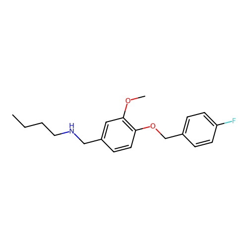 N-butyl-N-{4-[(4-fluorobenzyl)oxy]-3-methoxybenzyl}amine structure