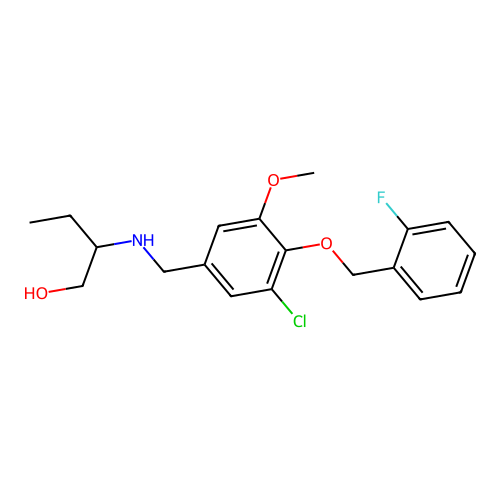 2-[[[3-Chloro-4-[(2-fluorophenyl)methoxy]-5-methoxyphenyl]methyl]amino]-1-butanol structure