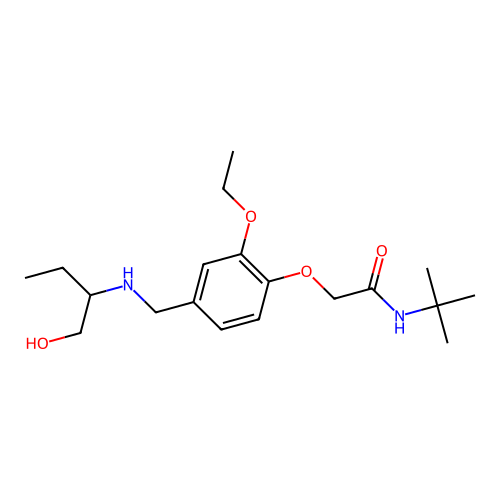 N-tert-butyl-2-(2-ethoxy-4-{[(1-hydroxybutan-2-yl)amino]methyl}phenoxy)acetamide structure
