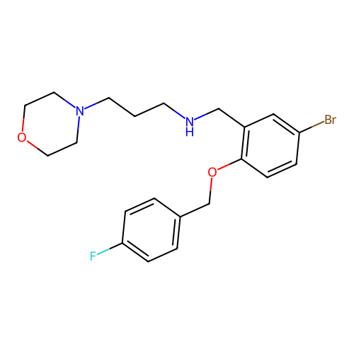 N-[[5-Bromo-2-[(4-fluorophenyl)methoxy]phenyl]methyl]-4-morpholinepropanamine structure
