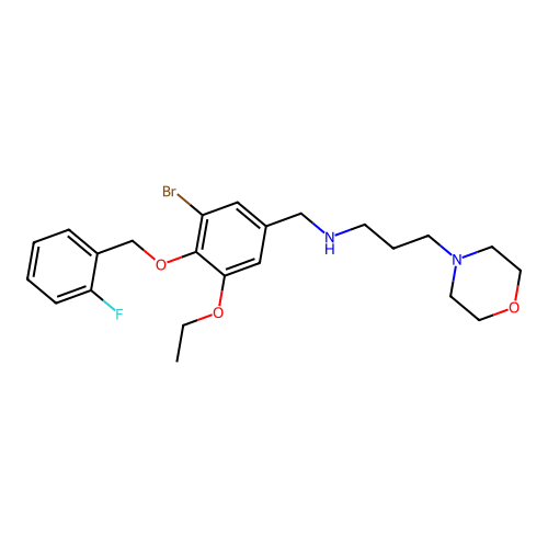 N-[[3-Bromo-5-ethoxy-4-[(2-fluorophenyl)methoxy]phenyl]methyl]-4-morpholinepropanamine structure