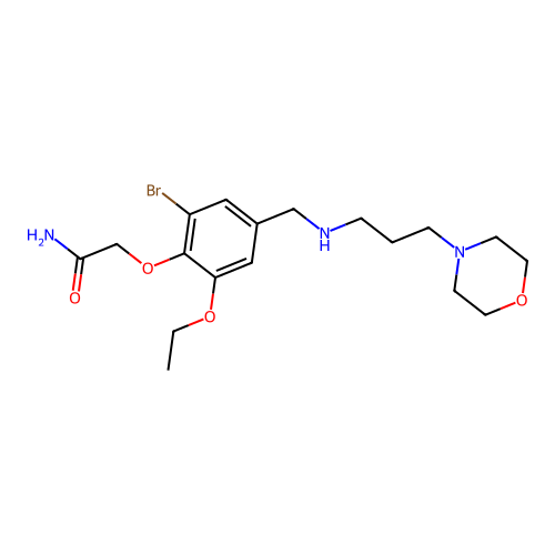 2-(2-Bromo-6-ethoxy-4-{[(3-morpholinopropyl)amino]methyl}phenoxy)acetamide structure