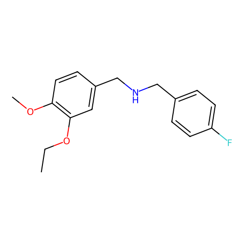 N-(3-ethoxy-4-methoxybenzyl)-N-(4-fluorobenzyl)amine structure