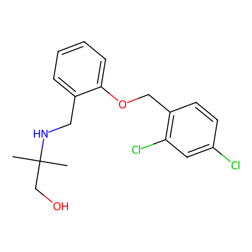2-[[[2-[(2,4-Dichlorophenyl)methoxy]phenyl]methyl]amino]-2-methyl-1-propanol structure